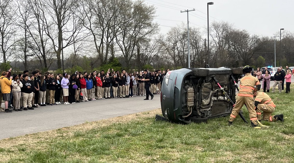 On Friday, West Creek High School students in Clarksville participated in a mock crash investigation. There, they witnessed an example of a multi-agency response to a crash. Please emphasize safe driving to your child so they never experience this scenario in real life!