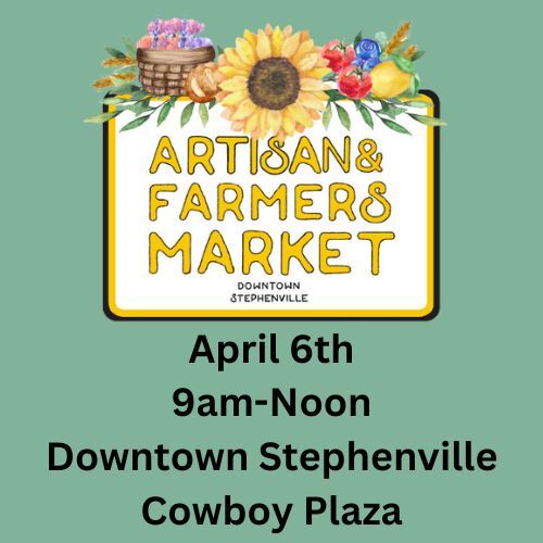 Come out and see us at the Farmers Market on April 6th from 9 a.m. to Noon and jam with us while you check out some local businesses and artisans!