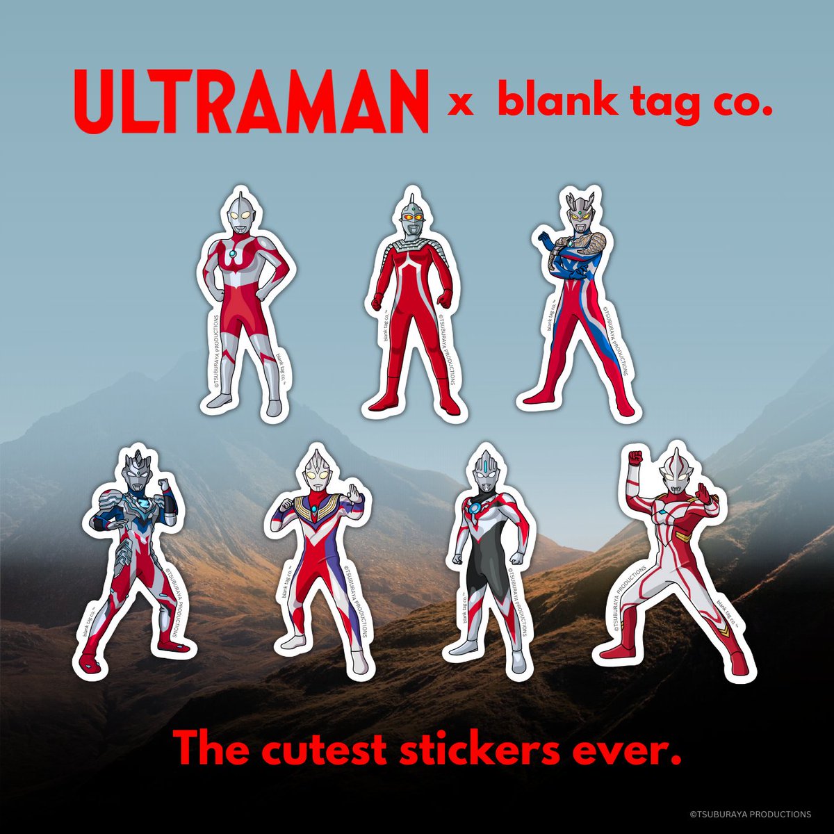blanktagco's tweet photo. Our exclusive Ultraman sticker collection is now available, featuring 7 of your favorite heroes! Whether they find a spot on your water bottle &amp; laptop, these waterproof &amp; dishwasher-safe stickers are a must-have! https://t.co/kFx4TpJLo7 #Ultraman https://t.co/03WkpgpIf7