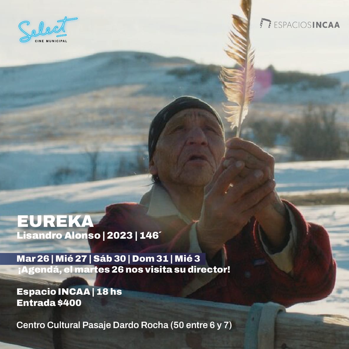 latecine's tweet photo. 🎥 EUREKA en La Plata.
Martes 26/3 en Cine Select - Función presentada por Lisandro Alonso.
🎟️Entradas: https://t.co/kLCfzzCNgC https://t.co/SfNkDph3lQ
