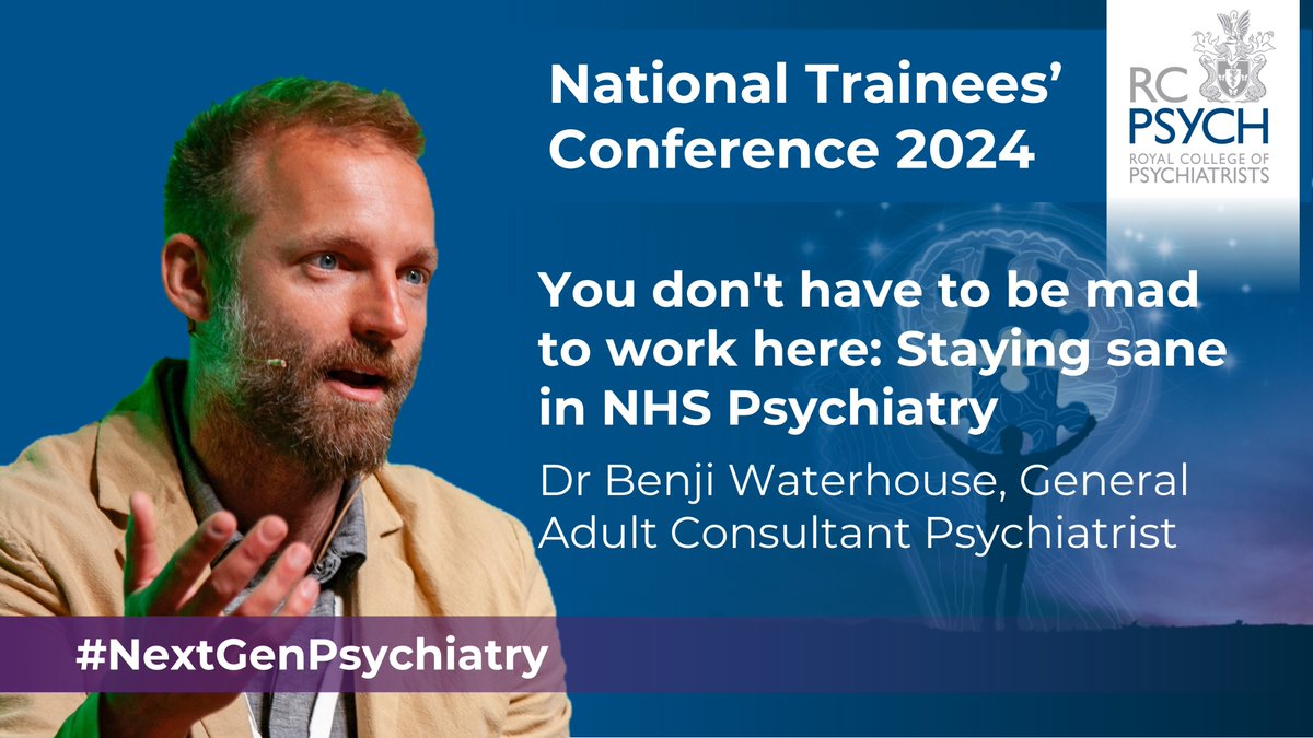 We've got some fantastic key note speakers on day one of our #NextGenPsychiatry National Trainees' Conference! Covering topics including neuropsychiatry, nature-based interventions, workforce well being and palliative care psychiatry. Book now ➡️ bit.ly/48DJLQ0