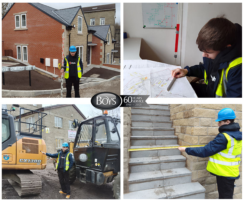 Jakub has been working at the Cotton Gardens Homes, Rawtenstall. Experiencing first hand skills required for a future career in construction inc reading drawings, using a laser level, recording noise levels on site & undertaking general construction skills @BurnleyCollege 👏👏