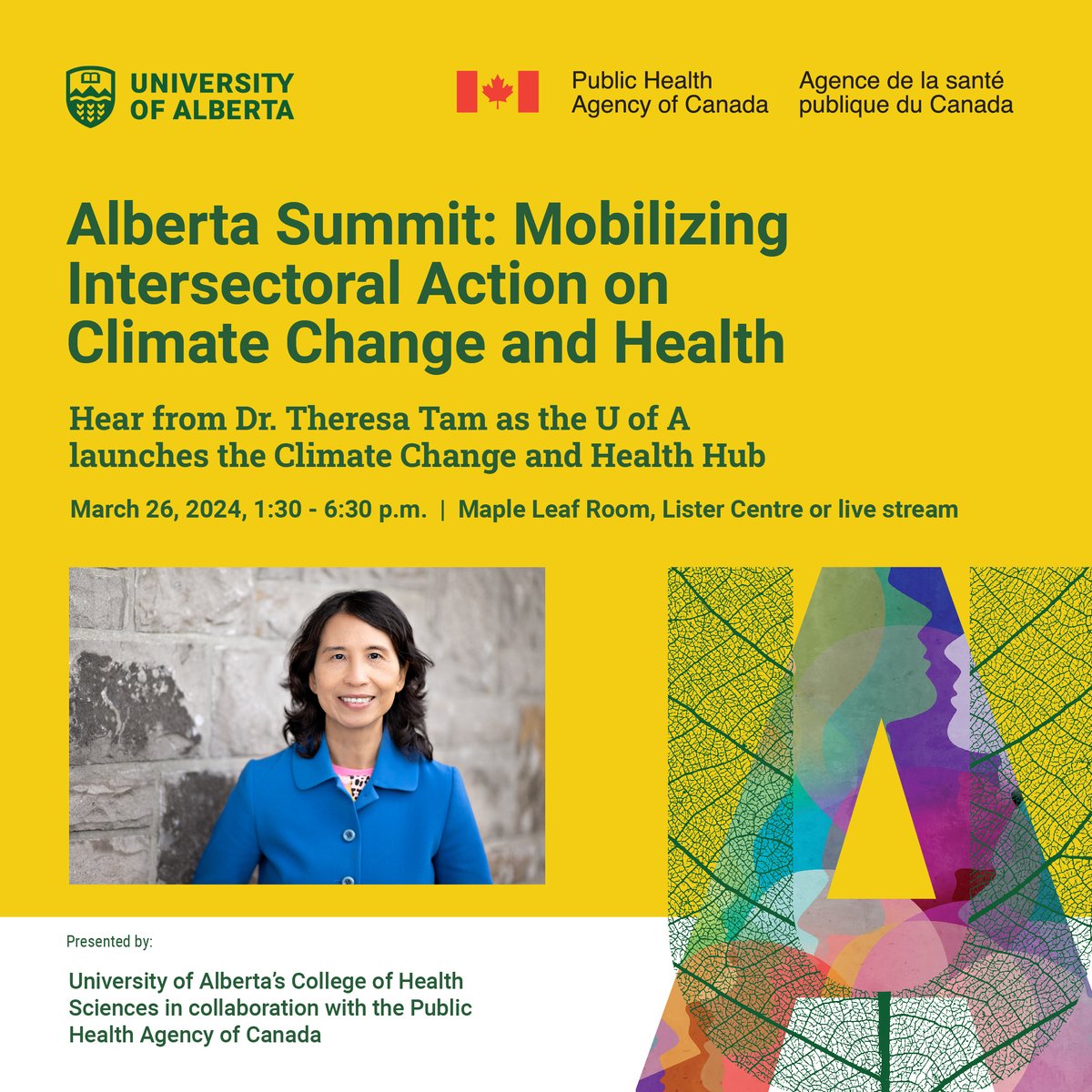 Dr. Theresa Tam will be joining us (virtually) for the launch of the Climate Change and Health Hub. Happening tomorrow! Don't miss out. Learn more & register: bit.ly/3va7hG5