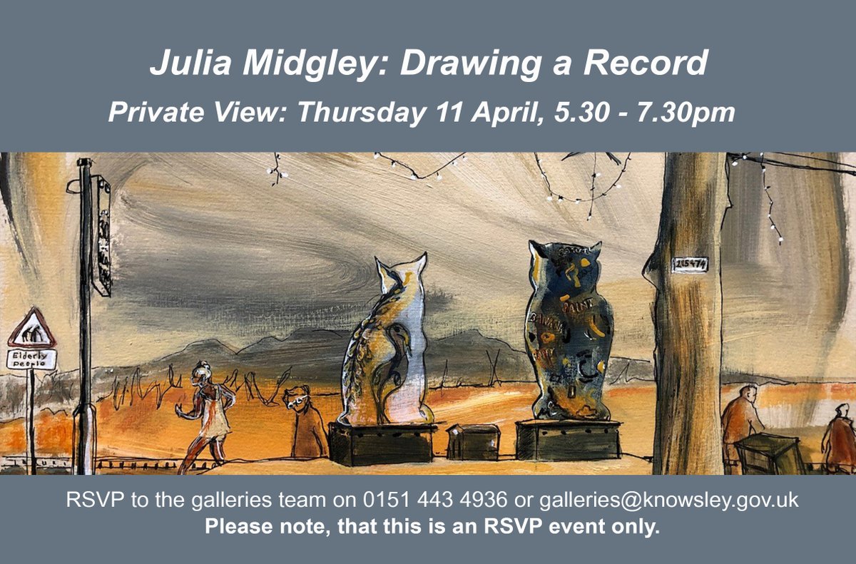 Be the first to see the new Julia Midgley exhibition at Kirkby Gallery by attending our Private View evening (RSVP only). Drawing a Record will open to the public on Monday 15 April.