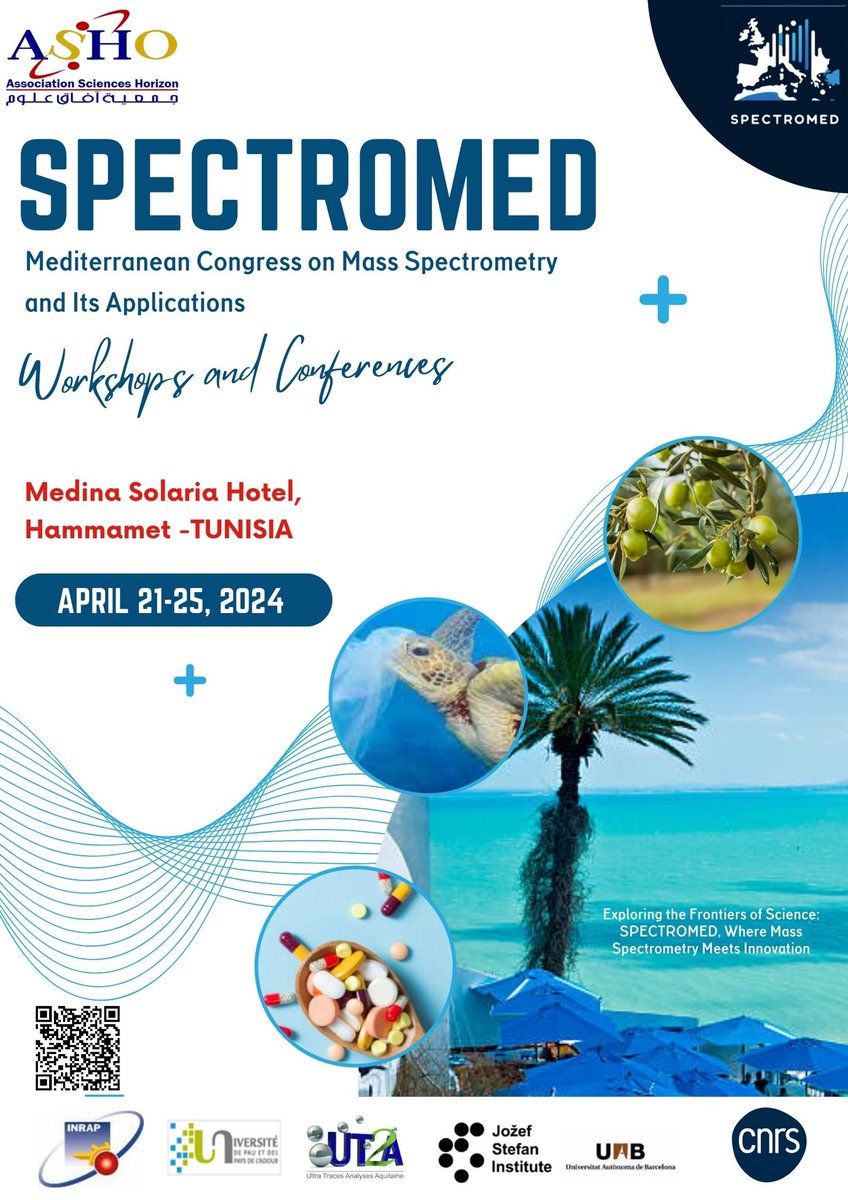 TUNTWIN2's tweet image. the deadline for submitting your abstracts to the SPECTROMED Congress which will take place from April 21 to 25, 2024 has been extended until March 31, 2024. This is an opportunity to benefit from several workshops on #spectrometrictechniques. #environment #food #europeanproject