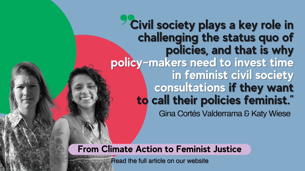 Explore @MiriamMonaMu's Interview Series on Germany's Development and Foreign Policy, in collaboration with @boell_gender. Our first article with Gina Cortés Valderrama & Katy Wiese examines intersection of climate and feminist policies. 👉🏾 Read more: bit.ly/3TNIJMI
