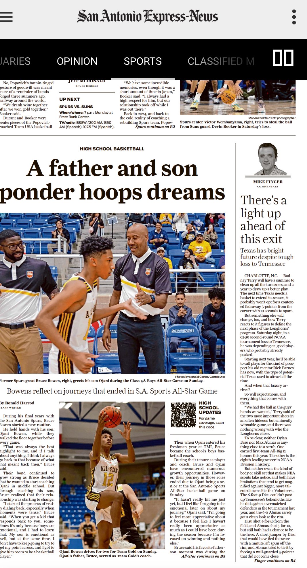 Ronald Harrod Jr. on X: The last three San Antonio Express-News sports  sections. t.coJbOILYGWX5  X