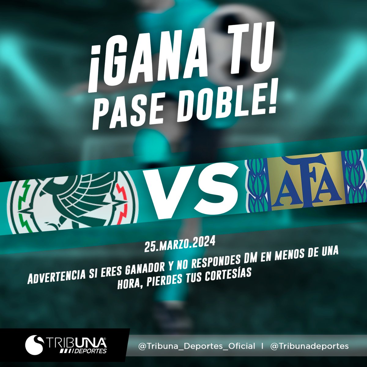 Tribunadeportes's tweet photo. #Sub23 | ¡#México 🇲🇽 disputa su segundo partido de preparación frente a #Argentina, este lunes a las 20 horas, en el estadio Cuauhtémoc 🏟️

Tenemos tus pases dobles 🎟️.

Sólo necesitas ser seguidor y subir una foto 📸🤳🏻 con la playera del Tri 🇲🇽.

Ganadores por MD 🥳 https://t.co/oHiCSeFHtF