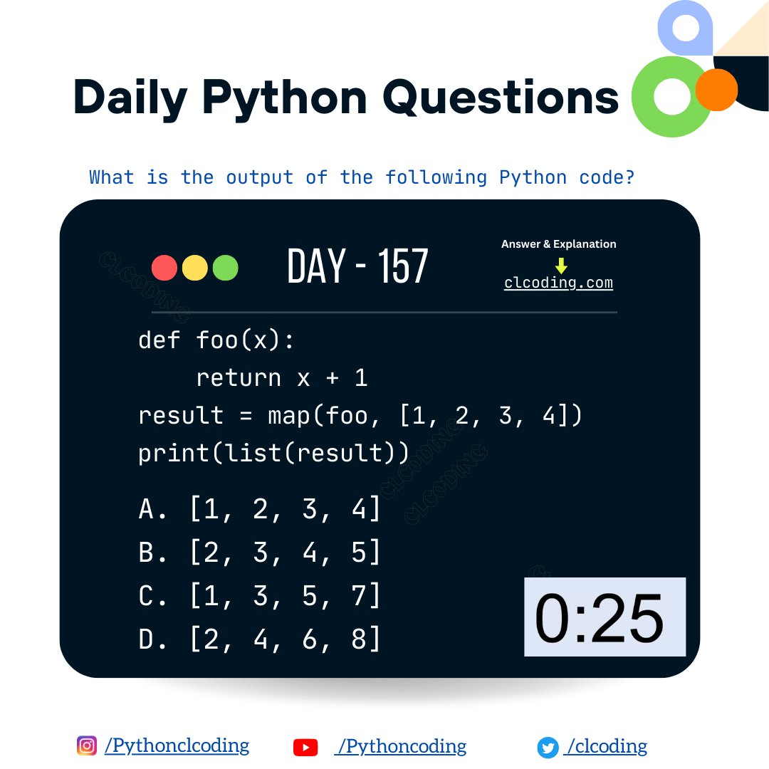 Python Coding challenge - Day 157 | What is the output of the following Python Code? Solution and Explanation: clcoding.com/2024/03/python…