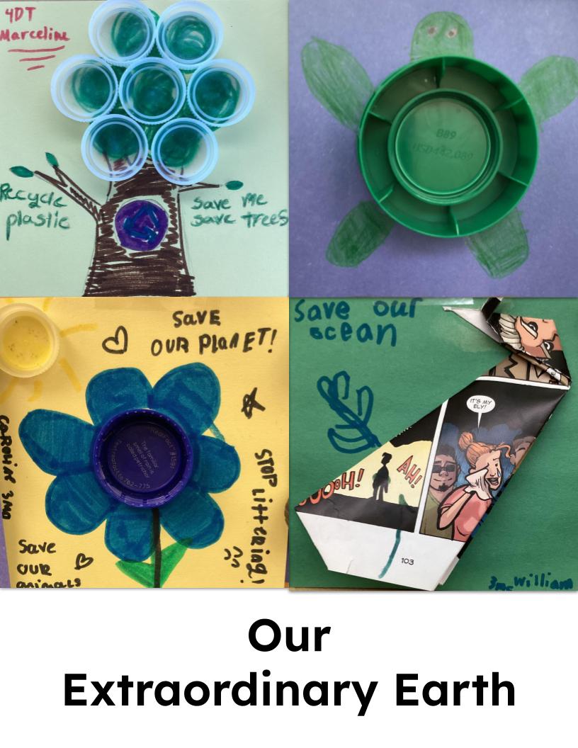 We created art with recycled bottle caps and/or recycled book pages to raise money and awareness for our Extraordinary Earth @studentsrebuild. This project was the culmination of weeks of building background knowledge in our #SibertSmackdown.