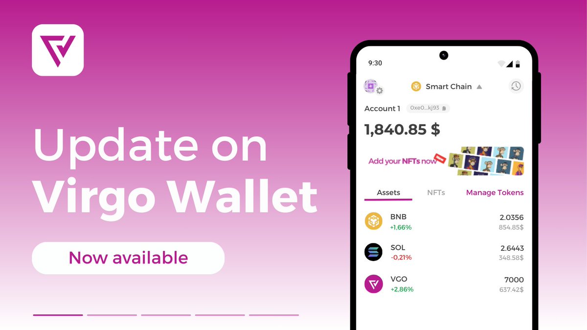 Exciting News! The latest #VirgoWallet update is live⚡️

A more fluid, aesthetic, refined interface for a better user experience! 

Don't miss out – download now: virgo.net/download