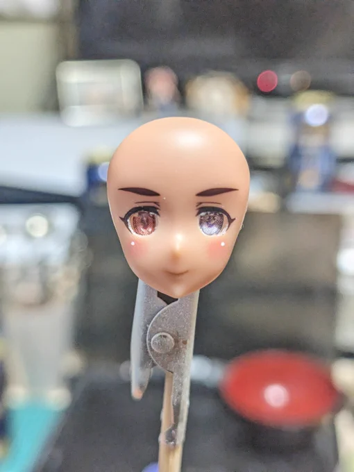 パチ組みの30msルルチェ。今回開眼作業してみました!!右目はルルチェの色ですが左はあえて変えてます。アイズ使ってレンズになってるのでどの角度でもカメラ目線で答えてくれます(⁠ ⁠ꈍ⁠ᴗ⁠ꈍ⁠)#帆楼工房#30ms#プラモデルライフ 
