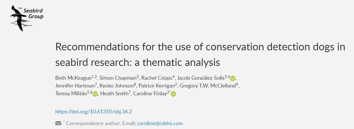 The second paper from our lab group has just been published. If you are interested in using detection dogs for conservation, specifically for #seabird conservation then you definitely have to give this a read. doi.org/10.61350/sbj.3…