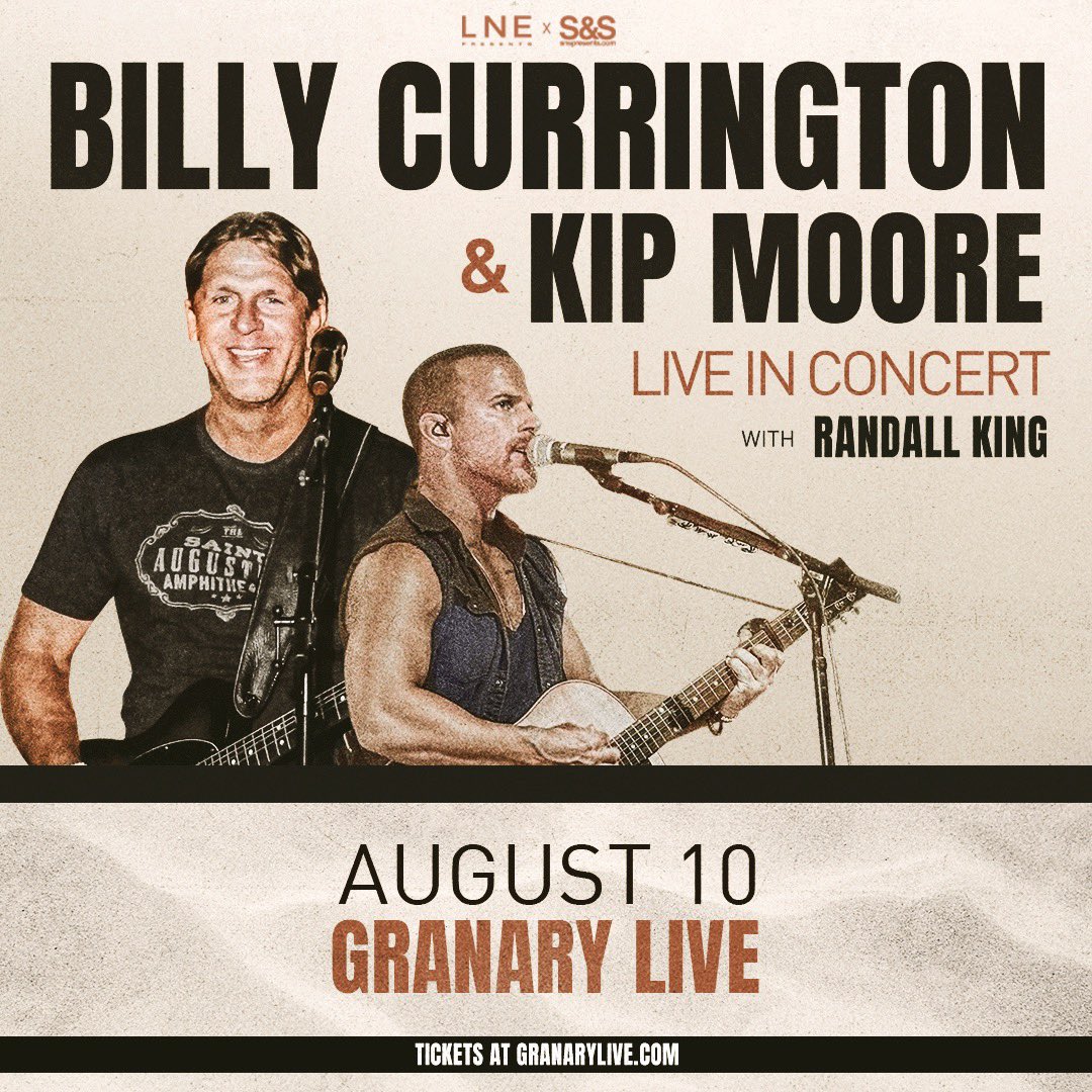 Adding another show with @billycurrington and @RandallKingBand. Get presale tickets starting this Wednesday 3/27 at 10am local time using code: GRANARY All tickets on sale Friday at 10am local time tixr.com/e/98183