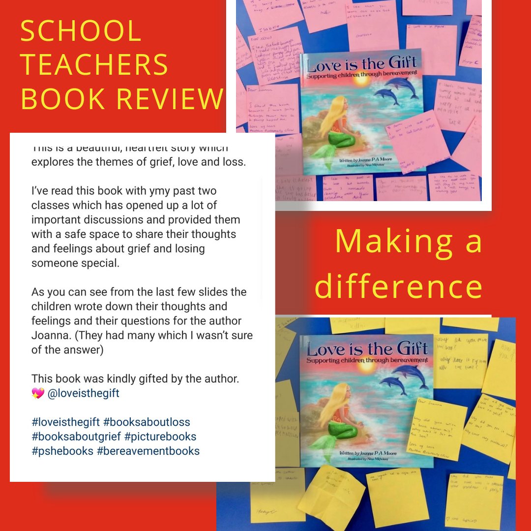 It's such an incredible feeling when teachers use your book to have discussions about death and grief with children. 🩷🩷🩷 . . #childrenbooks #childrenbookreview #grief #parenting #classtopic #Childrensgriefawareness #kidsliterature