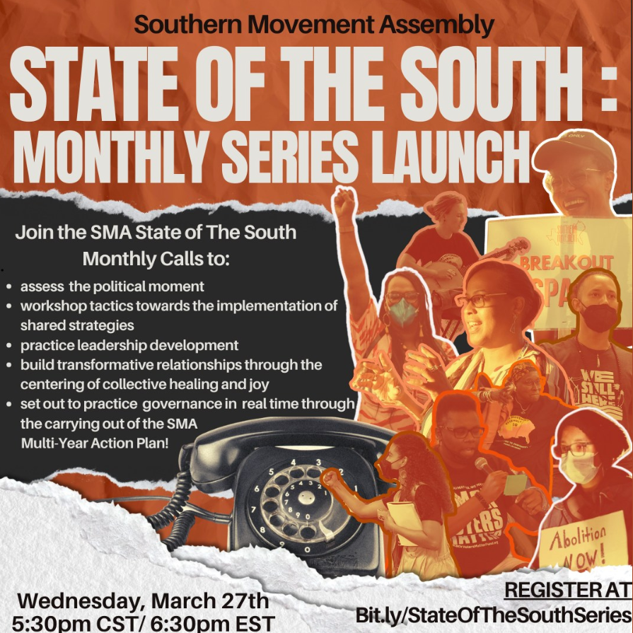 We are excited to announce that the SMA Monthly General Membership Assembly Calls are getting a new boost! Join us on Wednesday, March 27th at 5:30pm CST/6:30pm EST for the SMA State of The South Monthly Series Launch! Register TODAY at bit.ly/StateOfTheSout…