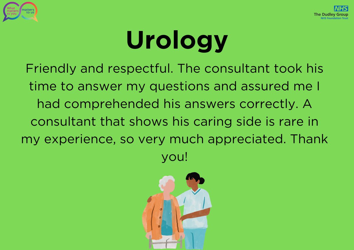 Well done to our Urology outpatients for providing a friendly and respectful service for our patients @jillfaulkner65 @DudleyGroupCEO @MataMorris_SK @DudleyGroupNHS