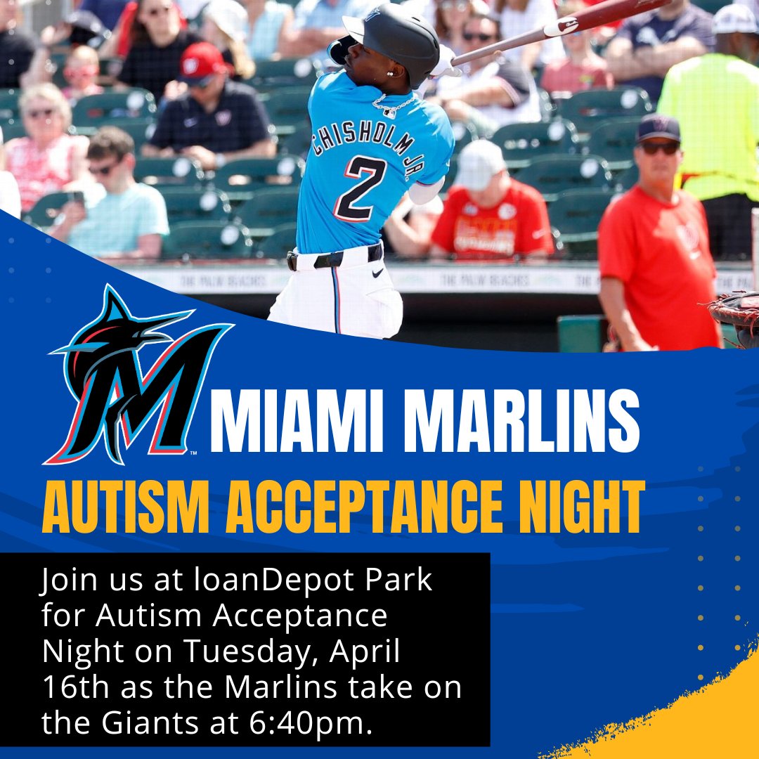 Join us at loanDepot Park when the Miami Marlins are offering a special ticket rate for Autism Acceptance Night on our Legends Level and see the new sensory room! A portion of each ticket will benefit the Dan Marino Foundation. Use the link in Bio to purchase your tickets today!