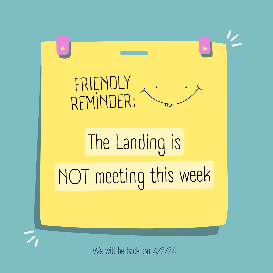 thingscansuck's tweet image. Attention!!!!  The Landing will NOT be meeting this. week. Be sure to find time to practice some self-care and prayer this Spring Break.  We hope to see all of you when we return next week.  Until then, if you have questions, reach out to us at thelanding@newhope.org.