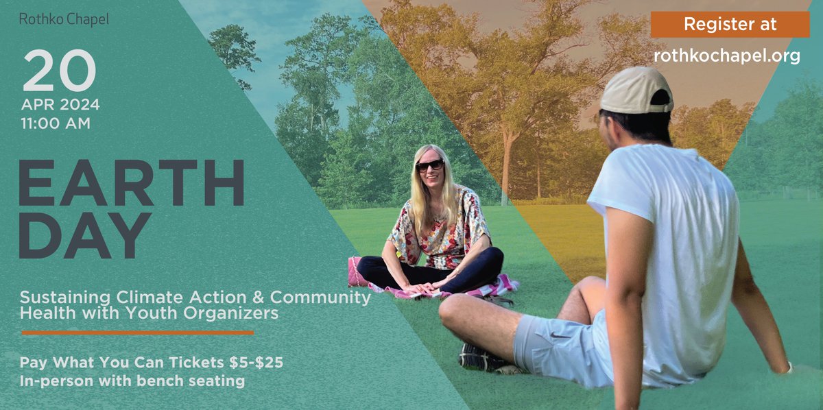 Join us on April 20th to hear from youth organizers about #climateaction and #communityhealth at our #EarthDay event. More here: rothkochapel.org/experience/eve…