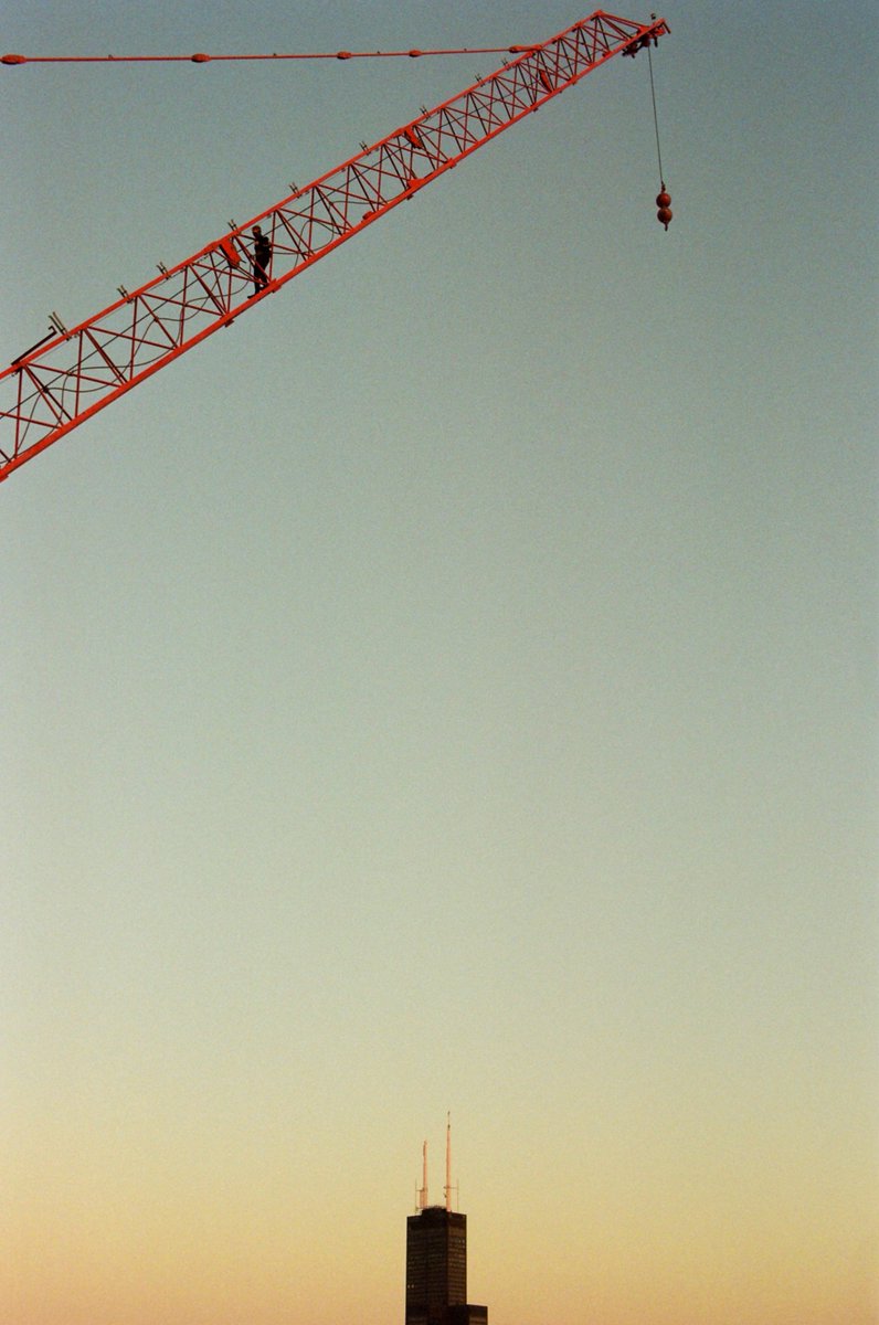 Good morning 🔝🏗️

film photo of me climbing a crane in Chicago, by Driftershoots