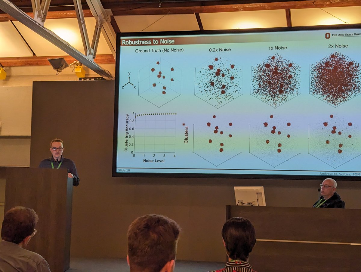 Nanocardiology Lab (@nanocardiology) on Twitter photo Great job by <a href="/SoltiszAndrew/">Andrew Soltisz</a> presenting his latest work on clustering and spatial analysis of #SMLM localizations at #FOM2024. #proudPI Note in the image how robust his approach is even with incredibly noisy data. Manuscript and source code coming soon! Great job by <a href="/SoltiszAndrew/">Andrew Soltisz</a> presenting his latest work on clustering and spatial analysis of #SMLM localizations at #FOM2024. #proudPI Note in the image how robust his approach is even with incredibly noisy data. Manuscript and source code coming soon!