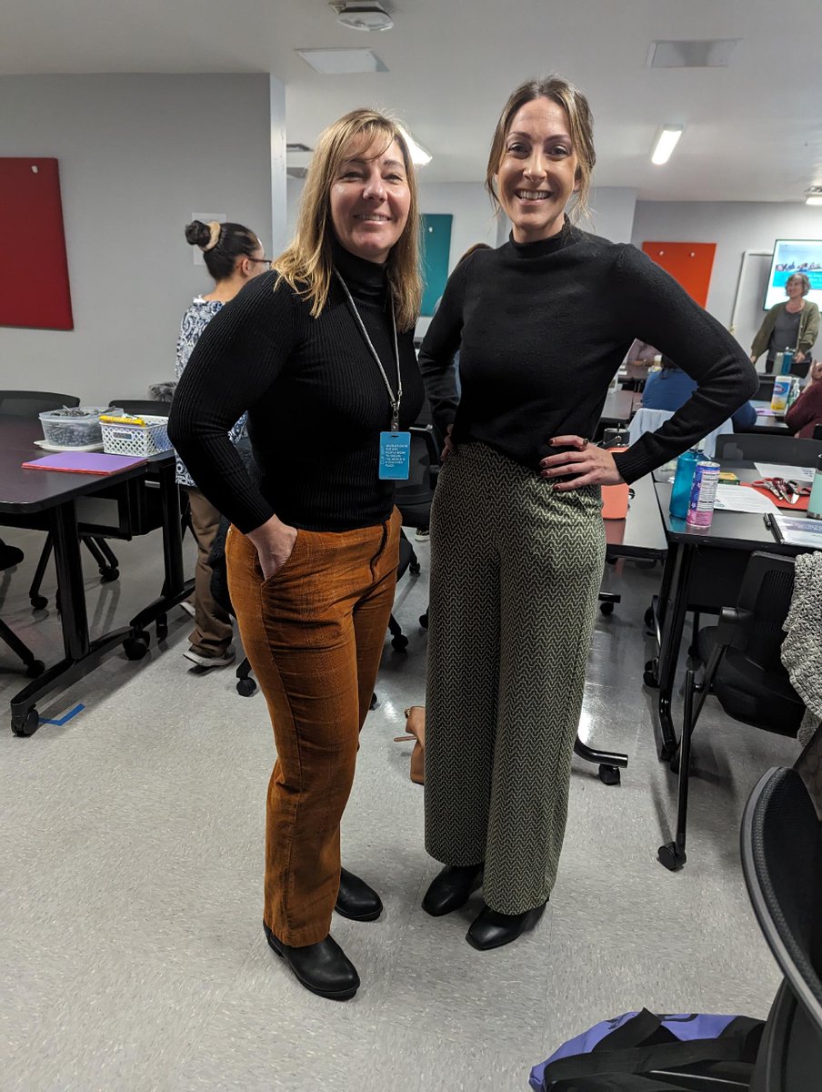 Acad4ProfExcell's tweet photo. #Twinning here at the Academy for Professional Excellence continues to be a real phenomenon! Whether it's teal, maroon, stripes, or black, check out some of our staff, all from different departments, showing up to the office looking alike! https://t.co/qlg5hXOntG