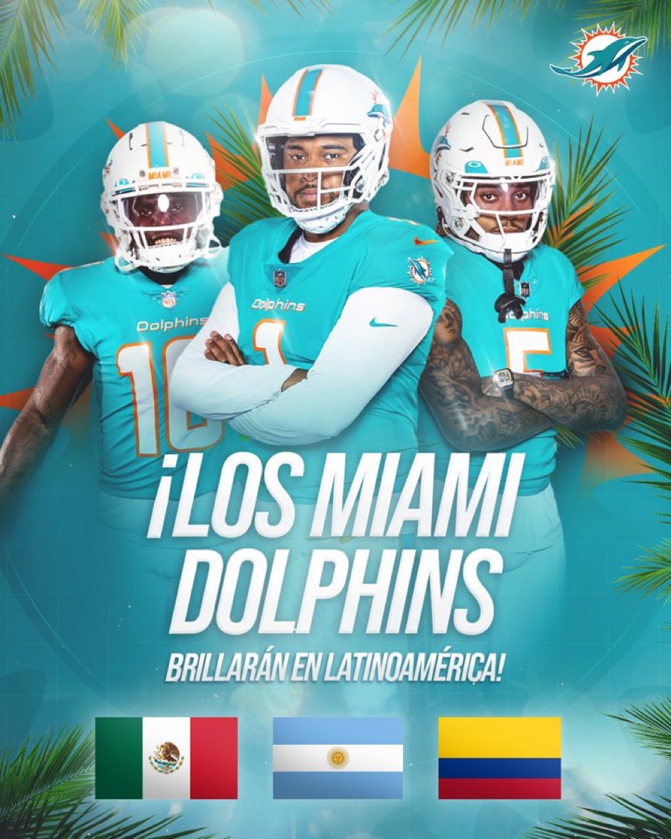 DavidFurones_'s tweet image. The NFL announced today that the Miami Dolphins have been granted marketing rights through the Global Markets Program to three new countries: Argentina, Colombia and Mexico.