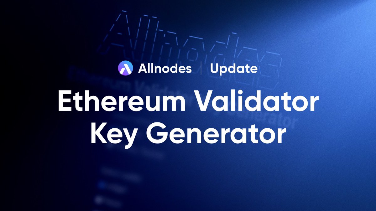 Introducing NEW feature in our #Ethereum Validator Key Generator🔥 Set any address for validator withdrawals, opening doors to @eigenlayer 🪄 Generate withdrawal credentials with an #EigenPod address & say goodbye to deposit CLI! tools.allnodes.com/eth/generate