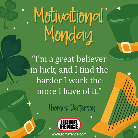 RomaFence's tweet image. Start your Monday sunny side up! ☘️ #MotivationalMonday #romafence #fencers #HelloMarch #positivevibes #motivation #mondaymood #quotes #quoteoftheday #shamrocks #lucky