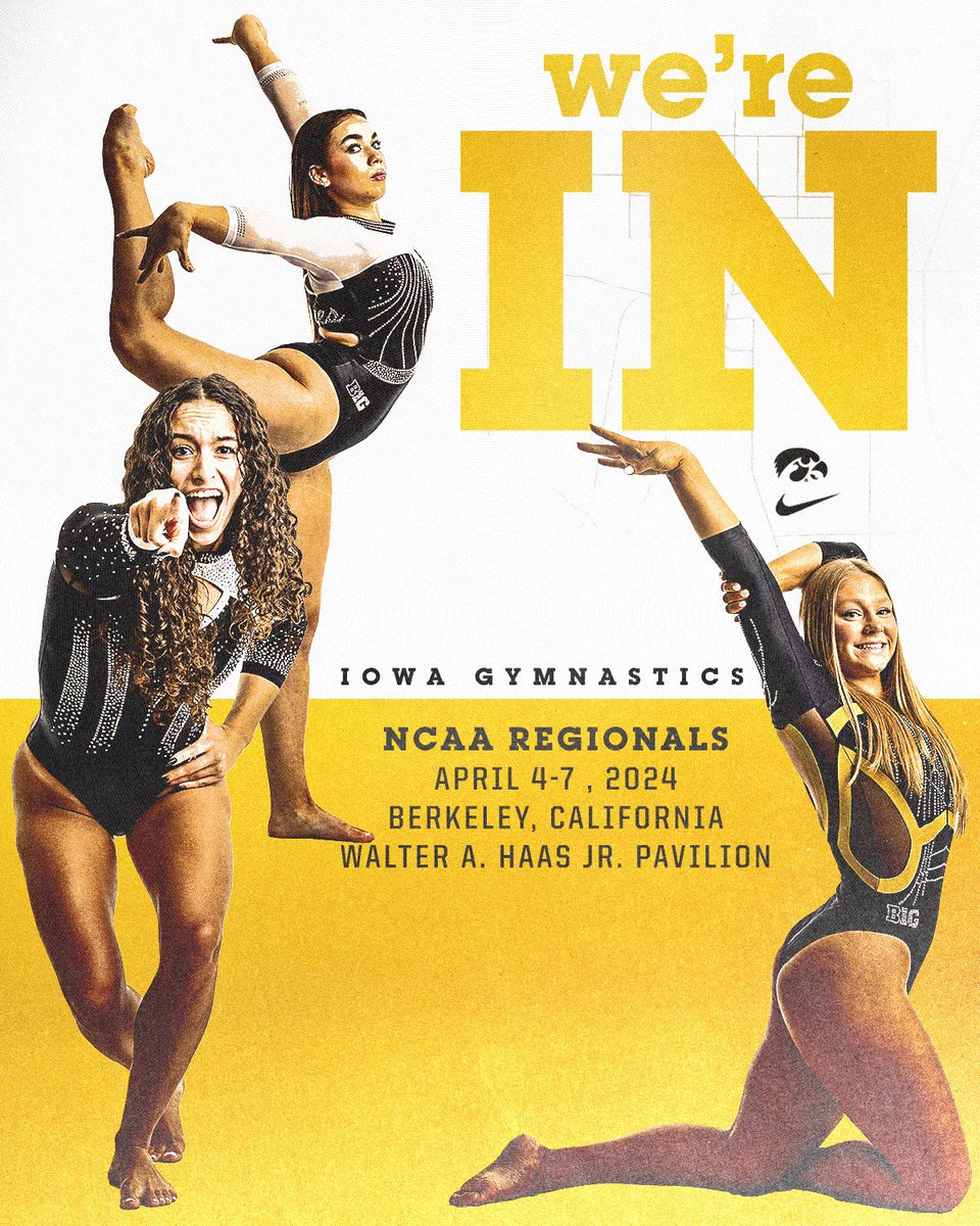 𝙏𝙄𝘾𝙆𝙀𝙏 𝙋𝙐𝙉𝘾𝙃𝙀𝘿!🎟 Karina Muñoz, Ilka Juk, and Emily Erb have qualified to the @NCAA Regional Championships in Berkeley, California! 🤸‍♀️ @Karinamunozz_ 🤸‍♀️ @ilkajuk 🤸‍♀️ @EmilyErb8 #Hawkeyes