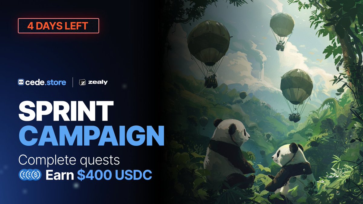 The Zealy Sprint Campaign is still ongoing, with a chance to win $600 and many other exclusive rewards from our partners 🎁

How to participate?

1⃣ Join the Zealy Sprint Campaign: zealy.io/cw/cede/questb…
2⃣ Follow <a href="/cedelabs/">Cede Hub (legacy account)</a> and complete all quests that require following our