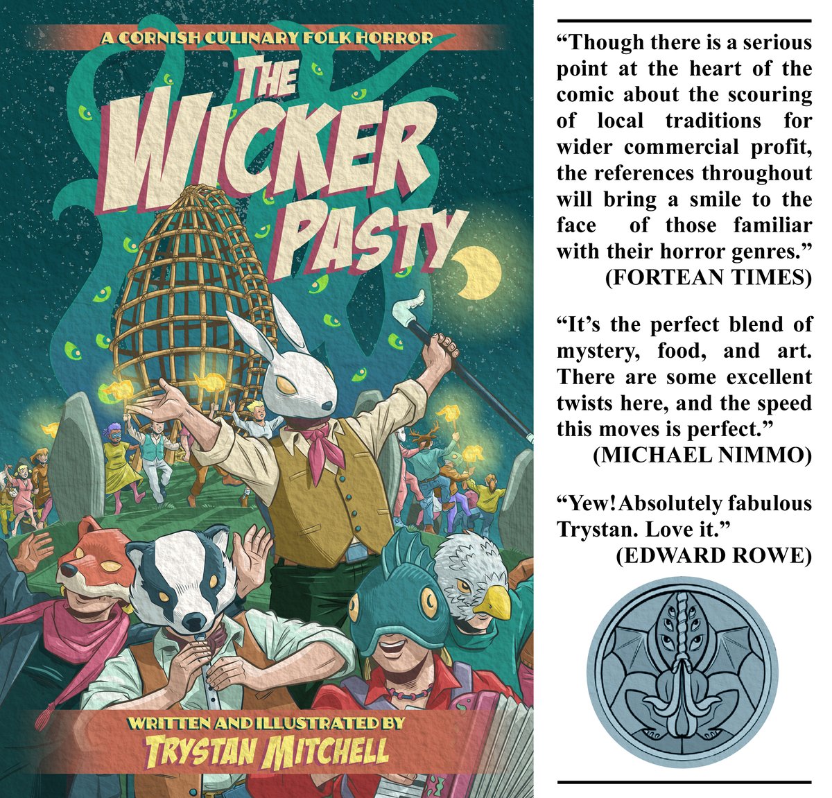 Top reviews for The Wicker Pasty from @stevetoase of the @forteantimes, @michaeljnimmo of 3 Million Years, and Cornwall's very own @Kernow_King. A tasty bit of culinary Cornish folk horror now selling from The Bigfoot Studio shop: thebigfootstudio.com/shop-comics.ht…