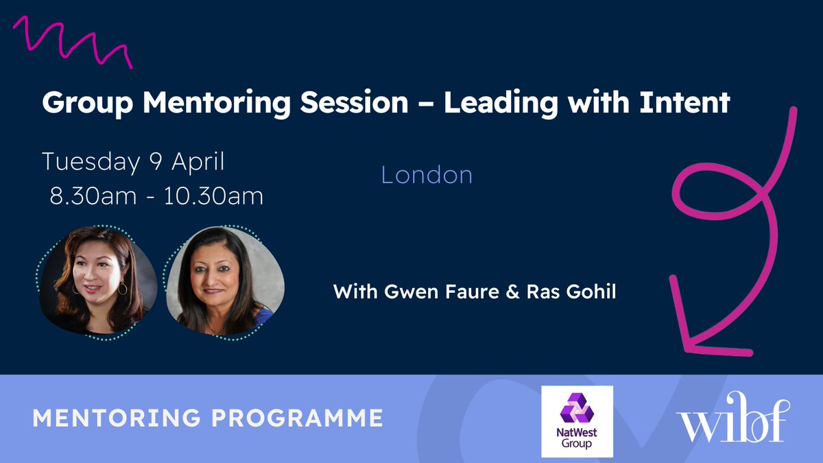 Embark on a transformative journey with us at our upcoming group mentoring session event, 'Leading with Intent.' on Tuesday 9 April in London. Places are a first come first serve basis - don't hesitate! - wibf.org.uk/events/group-m… #WIBFMentoring #Mentorship #Mentors #Mentees