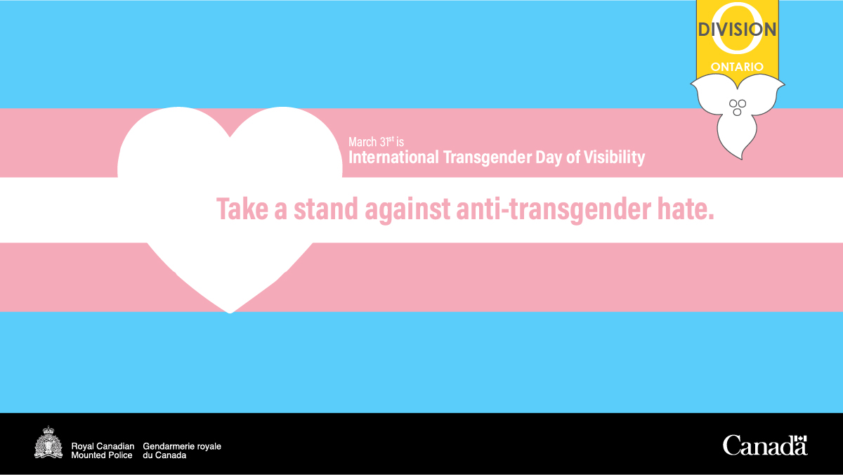 Canadians & Transgender folks are calling on every single one of us to take a stand against the disturbing rise in anti-transgender hate both in-person and online – not just tomorrow on International Transgender Day of Visibility – but always. #TDOV #NoH8 #NoHate