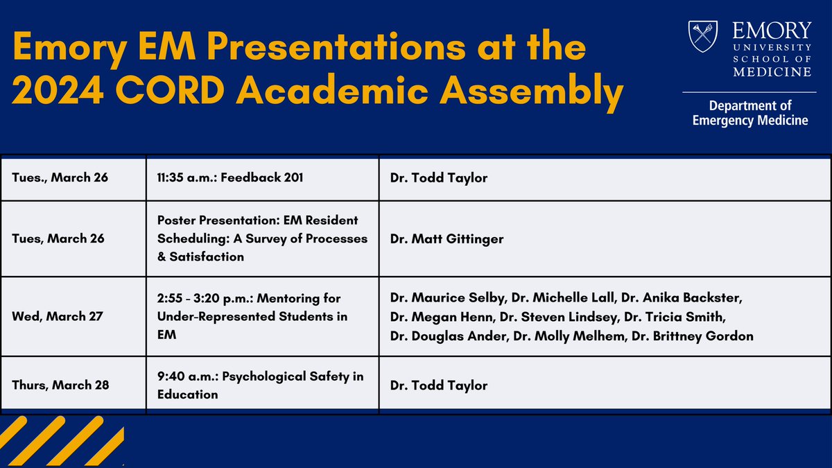 The #EmoryEM team is at #CORDAA24 in New Orleans. They're excited to connect with everyone! web.cvent.com/event/38f14bf7… @CORD_EM @JeffEMdoc