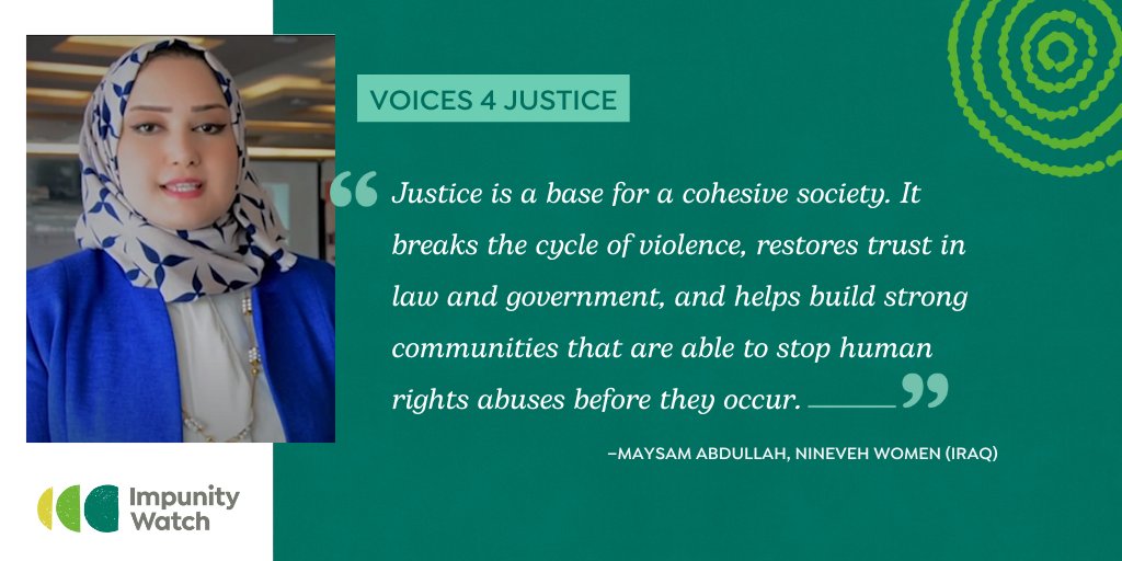 💬 #Voices4Justice: Non-recurrence is a key pillar for #transitionaljustice. How does it address the #rootcauses of #humanrights violations? Watch the video ft. Nineveh Women▶️ bit.ly/48I1tT0 (also in Arabic) Learn more about our work in #Iraq: lnkd.in/epnsmZP9