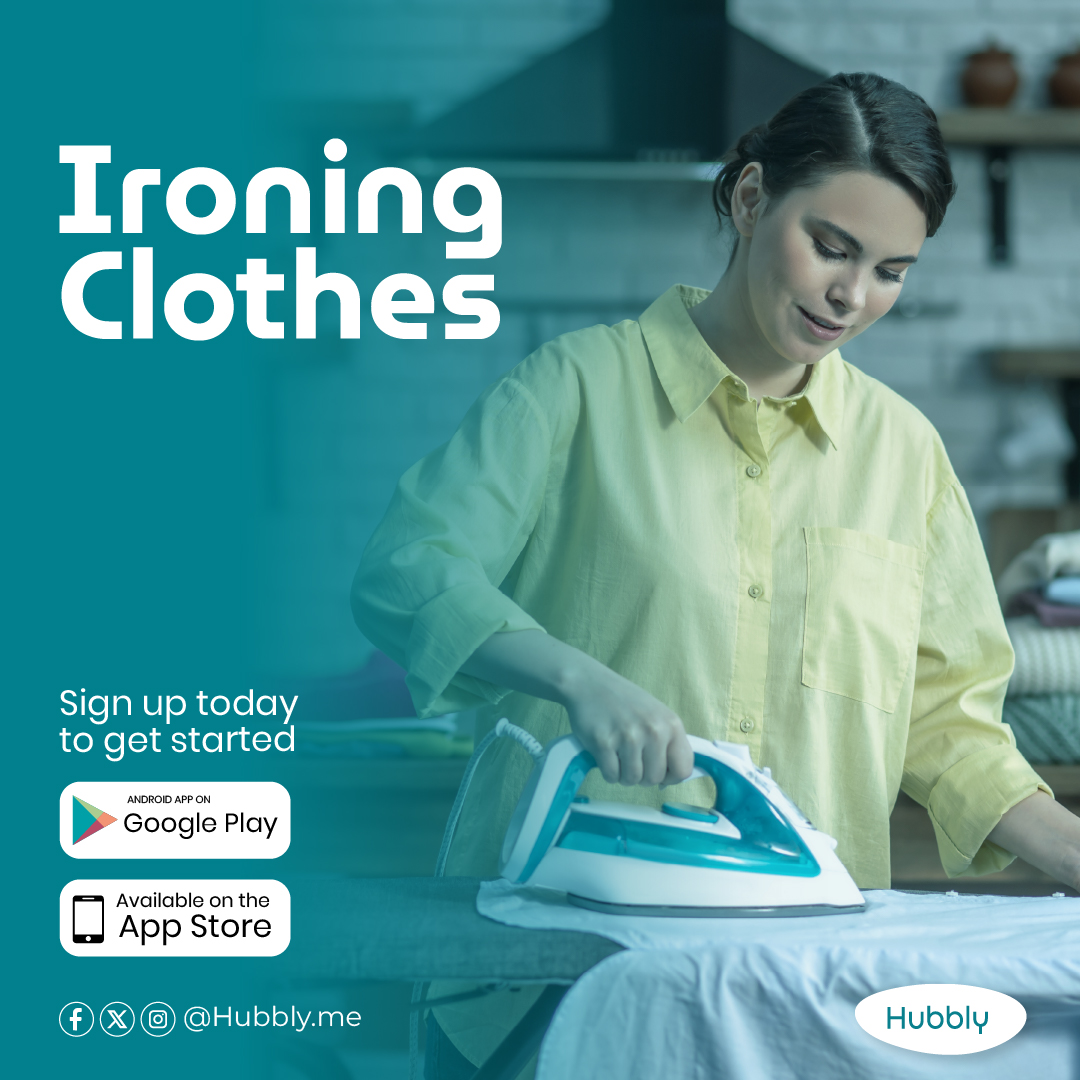 Say goodbye to wrinkled clothes with Hubbly's ironing services! Our skilled professionals will have your garments looking fresh and crisp in no time. Schedule your ironing session today! #IroningServices #WrinkleFree