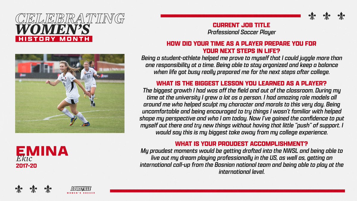 Women's History Month Spotlight - @emina_ekic10 One of the program's all-time greats shares some insights on what her time at Louisville meant to her! #GoCards