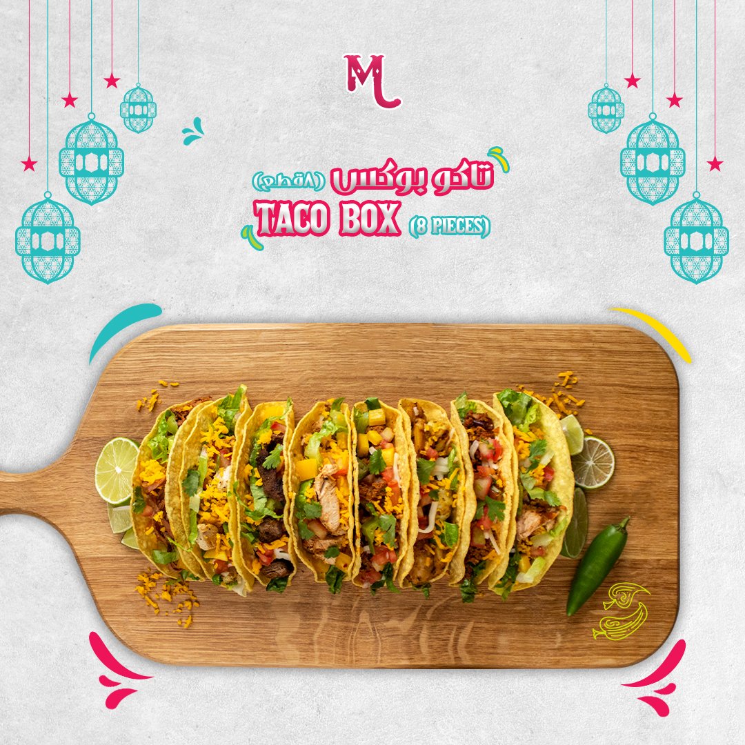 MexikaKitchen's tweet photo. تاكو بوكس 8 قطع من التاكو اللذيذ والمقرمش  جمعه الأهل والاصحاب احلي مع تاكو بوكس من مكسيكا 
Taco Box 8 Pieces of delicious and crispy Tacos, prefect for Gathering with Family and Friends.Enjoy The Tastiest Taco Box From Mexika 

#tacos #tacobox #mexika #mexicanfood https://t.co/86KqrxvMFL