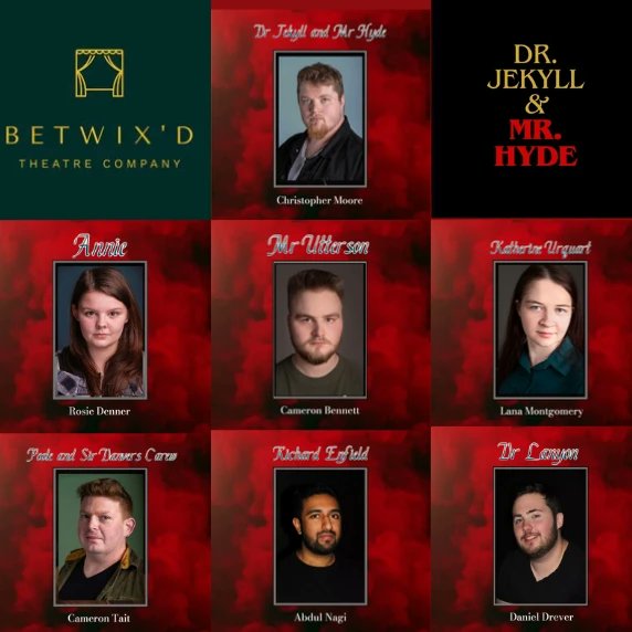 BetwixdTheatre's tweet photo. CASTING ANNOUNCEMENT!
#BetwixdTheatreCompany presents an adaption of #DrJekyllandMrHyde by #DavidEdgar
#theatrecommunity
#scottishtheatrecompany #theatre #production #actingshowcase #actingshowcasescotland #graduateactors #availableforrepresentstion #scottishactors https://t.co/F6OgESnlIH