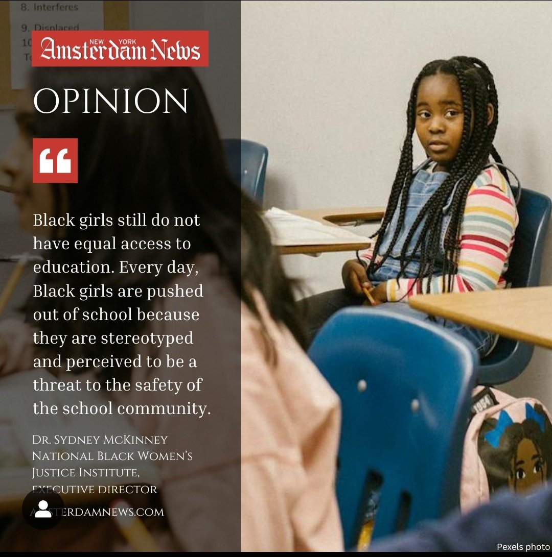 When Black girls are disproportionately punished & pushed out of school, it means that Black girls are also disproportionately affected by school-to-confinement pathways. Read the latest op-ed from our Executive Director Dr. Sydney McKinney in @NYAmNews amsterdamnews.com/news/2024/03/1…