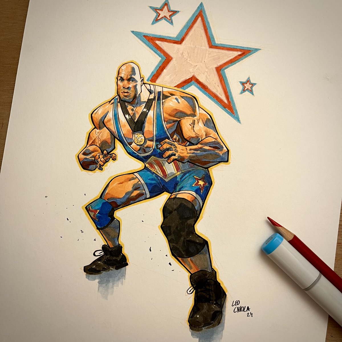 Kurt Angle commission with markers ⭐️