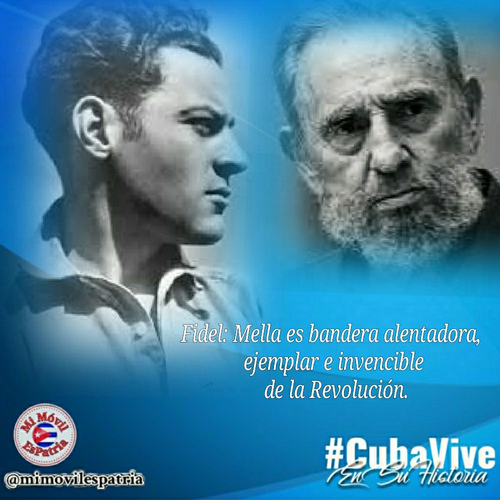 Su última frase:
¡Muero por la Revolución!
Fieles a su legado defendemos hoy esa misma Revolución de la asfixia económica y financiera creciente, y de la intoxicación mediática a la que estamos sometidos!
#Cuba 🇨🇺
#MellaVive
#UnidosXCuba 
#EstaEsLaRevolución