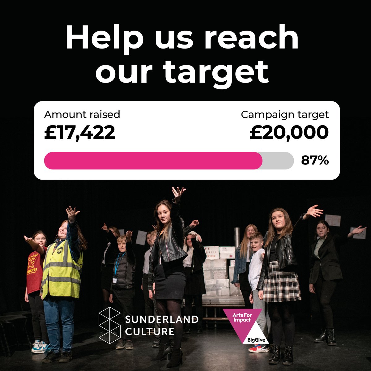 📣 24 hours to go   

We’ve had an incredible response to our #ArtsforImpact campaign, thank you! 

Can you help get us over the finish line?    

Your donation will support affordable creative activities, empowering young minds &amp; boosting well-being: tinyurl.com/3kmkhwd5