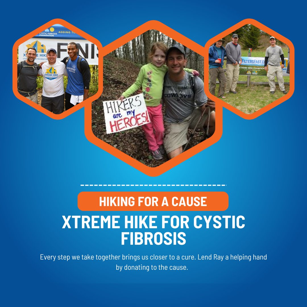 When you're hiking for a cause, you keep going! 🏃🏃❤️ This spring, our CEO, Ray, is participating in the Xtreme Hike held by the Cystic Fibrosis Foundation. In one day, he'll be tackling 30.1 miles. Lend a helping hand by donating.

Make a difference👇
bit.ly/3ToeSZM