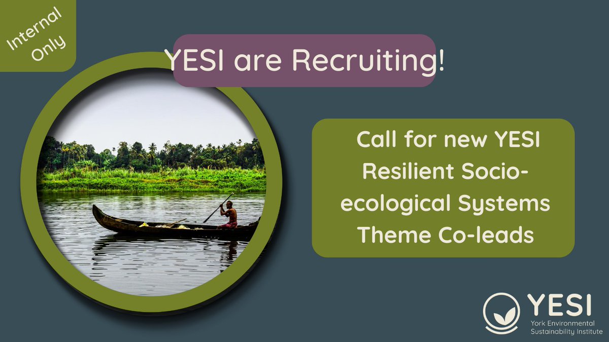 🌟 Attention all future leaders! We seek 2 vibrant theme co-leads with expertise in socio-ecological systems/resilience. Collaborate with @LindsayStringer to steer YESI's path forward. Open to UoY faculty from lecturers to professors. Apply by April 14 ➡️ ow.ly/psaB50QQa59