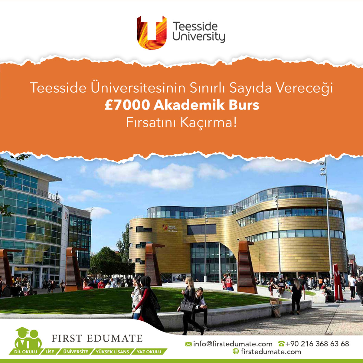 eesside Üniversitesinin Sınırlı Sayıda Vereceği £7000 Akademik Burs Fırsatını Kaçırma!

Detaylı Bilgi İçin:

📞 +90 216 368 6368
📱 +90 544 837 8738
📩 info@firstedumate.com
🔗 firstedumate.com

#teessideuni #uk #firstedumate #yurtdisiegitim #keremozis