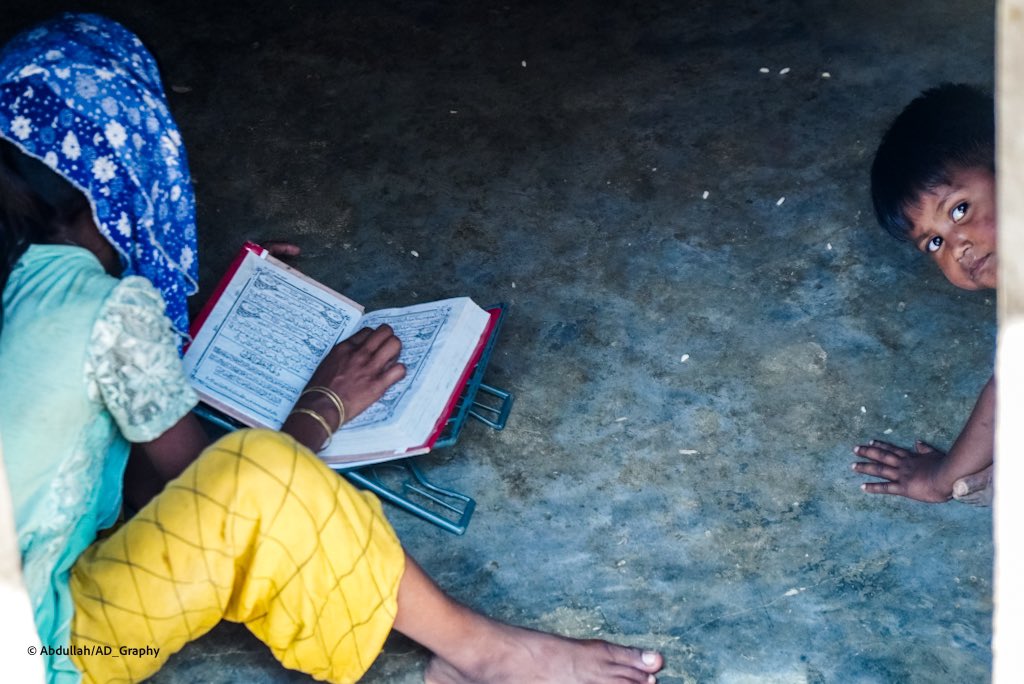 A minor Rohingya girl is reciting “Quran” in the world’s largest refugee camp. #rohingyarefugees #Rohingyacamp #ramadankareem #rohingyaphotography #storytellingphotography #documentaryphotography #rohingyalife #quranreciting