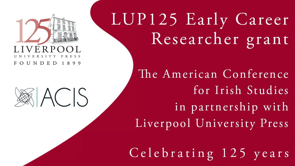 We're excited to share that our next #LUP125 ECR conference bursary is in partnership with @ACIrishStudies for their 2024 conference at @MICLimerick in June. The deadline for applications is 24th April - find out more here: mic.ul.ie/ACIS2024/confe… #IrishStudies @acis2024 @xabelsc